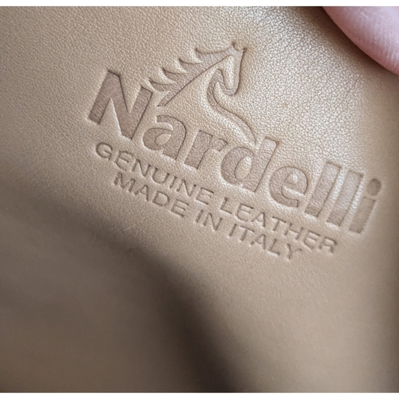 Nardelli Italian Leather Tan Perforated Satchel - Picture 9 of 15